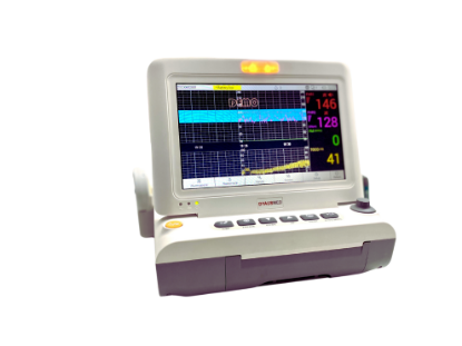 CTG-80 Fetal Monitor by Dyausmed featuring a high-resolution display and wireless transducers for advanced fetal and maternal monitoring