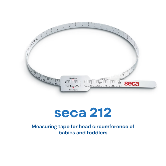 SECA 212 disposable measuring tape for accurate head circumference and facial symmetry measurements in babies and toddlers.